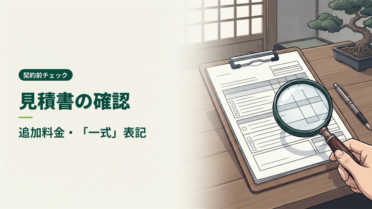害獣駆除の見積書チェックポイント｜追加料金・「一式」表記を確認